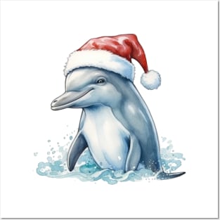 Christmas Dolphin Posters and Art